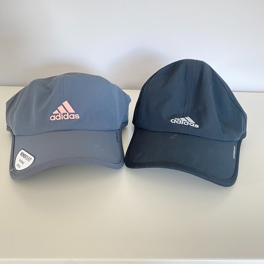 NWT Adidas Superlite Cap Set Of Two Gray and Black